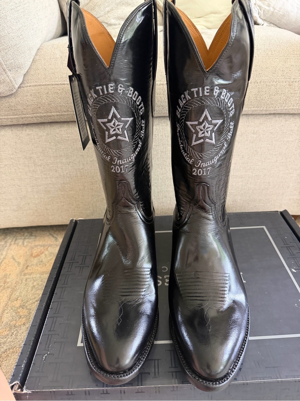 NWT LUCCHESE limited edition presidential inauguration 2017 Black Leather Boots